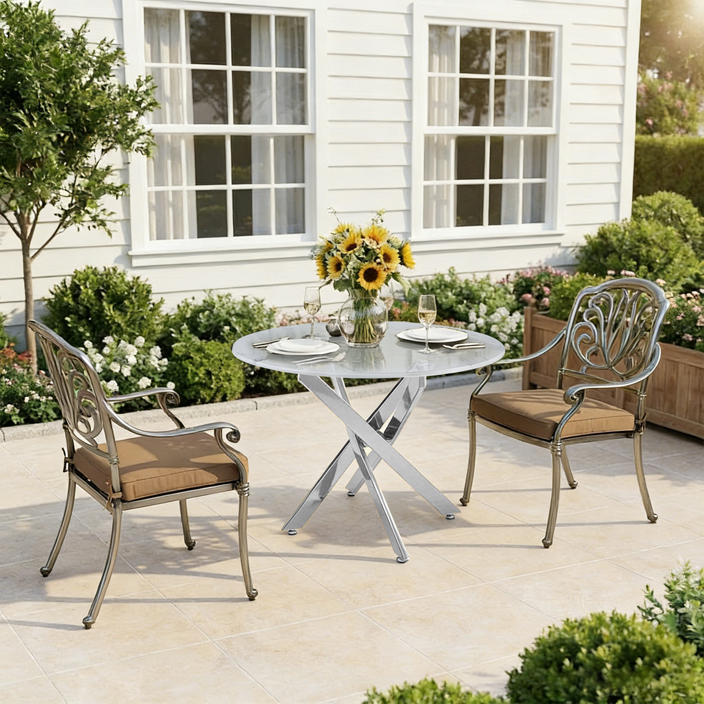 Modern Round Glass Dining Table