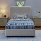 Twin Size Kids Upholstered Bed with Oversized Rabbit Ear Headboard