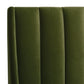 Aspen Vertical Tufted Headboard Platform Bed Set, King, Olive