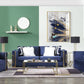 Virrux - Chair With 2 Pillows - Blue Velvet & Gold