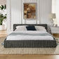 Modern Upholstered Platform Bed Frame With Pleated Design - view 7