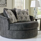 Biddeford - Oversized Swivel Accent Chair - Shadow