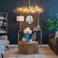 D15x29" Table Lamp with Glass Drum