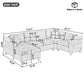 U Shaped Sectional Sofa, Corner Living Room Couch With Built In Cup Holders, Storage, USB Ports - view 15