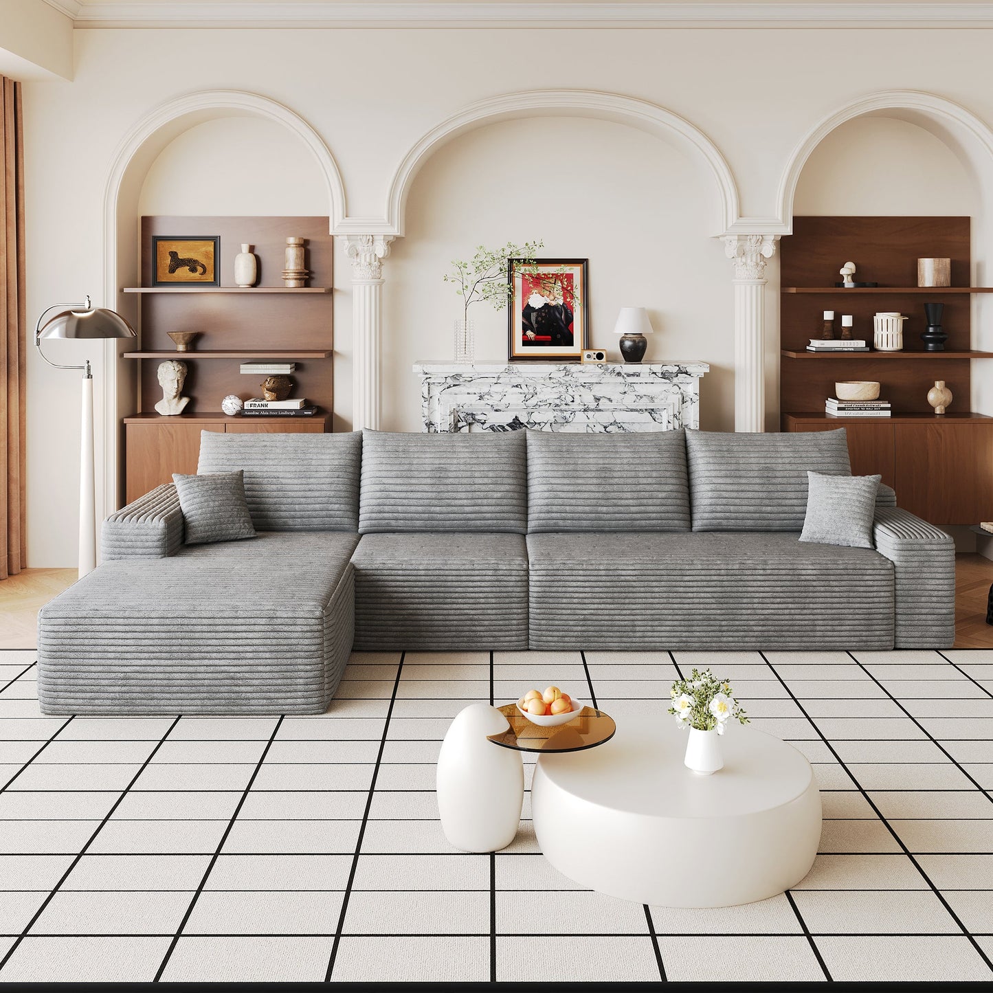 135" Cloud Sectional Couch with L-Shape Chaise