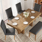 TOPMAX Farmhouse 78.1-Inch Extendable Wood Dining Table Set