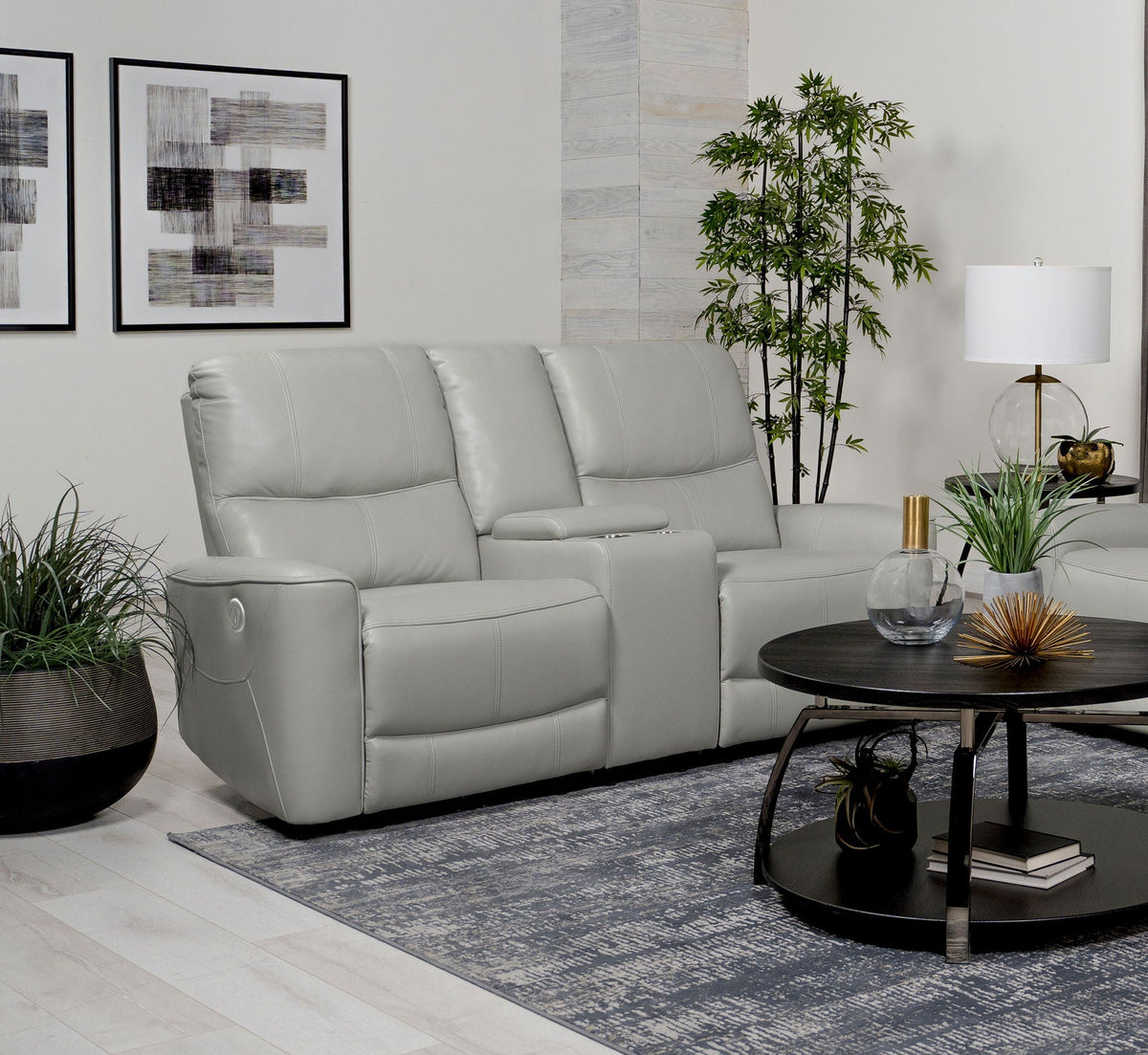 Greenfield Upholstered Power Reclining Loveseat Dove Grey - view 7