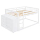 Full Over Full Bunk Bed with 4 Drawers and 3 Shelves - White