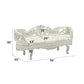 Adara - Bench - Pearl White Synthetic Leather & Antique White