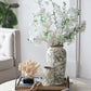 Ceramic Accent Vase With Floral Patterns
