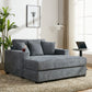 Oversized Chaise Lounger Modern Style Sofa Couch, With Pillows, Charge Station & Cup Holders - view 4