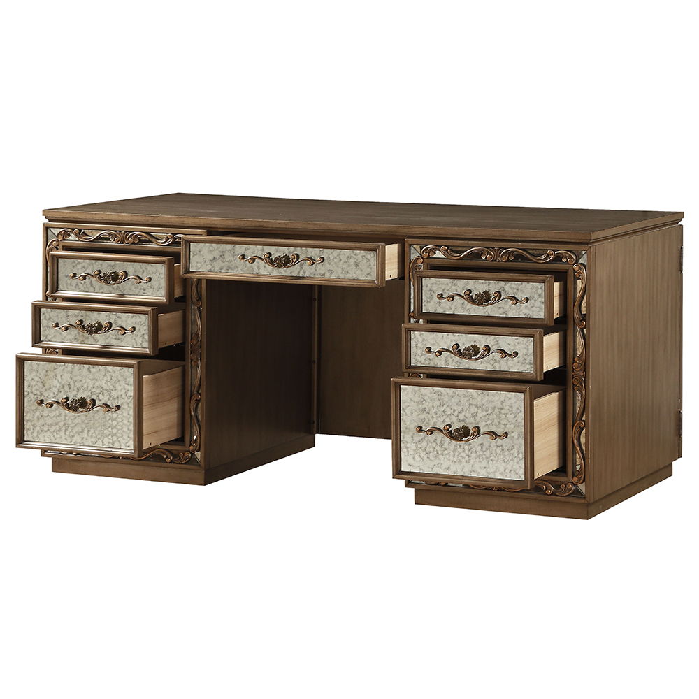 Orianne - Executive Writing Desk - Antique Gold