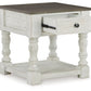 Havalance - Square End Table - White / Gray