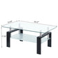 Luxury Modern Tempered Glass Coffee Table with 2 Layers