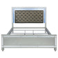 Karmen Metallic Upholstered Tufted Eastern King Panel Bed