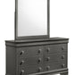 Blaze Modern Style Mirror Made with Wood in Metallic Gray