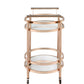 Lakelyn Clear Glass & Rose Gold Finish Serving Cart