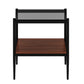 Set of 2 Rectangle End Table Gray Glass