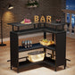 36” x 48” L-Shaped Home Bar Unit with Footrest