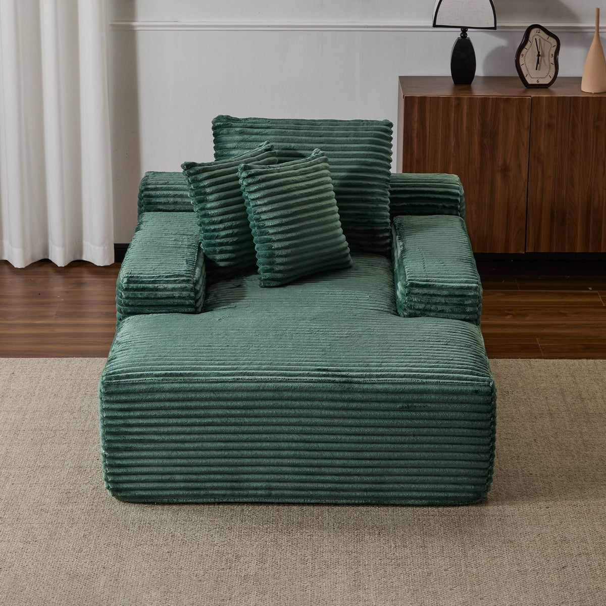 Oversized Chaise Lounge Chair Cozy Cloud Couch With 3 Throw Pillows And Wide Armrest - view 25