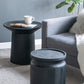 Black Wooden Cylinder Side Table