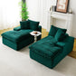 Green Turtle Velvet Double Chaise Lounge