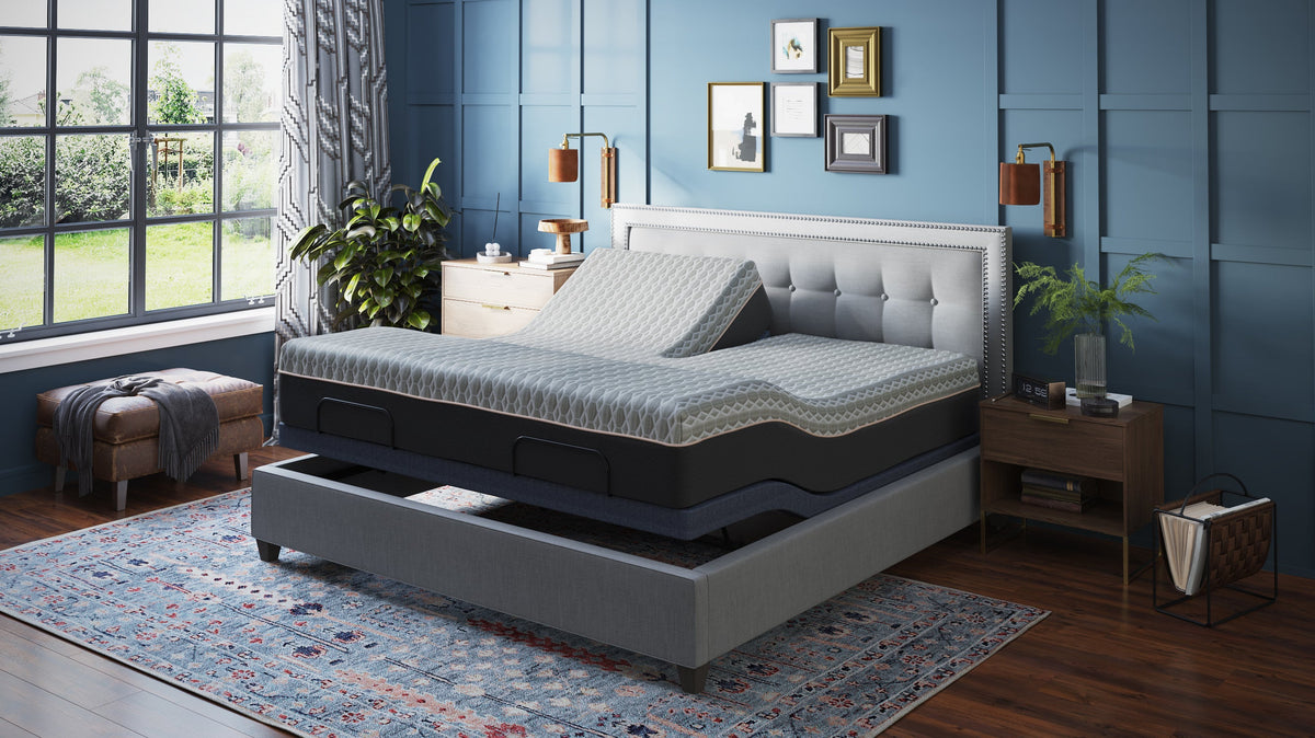 BT3000 Split Top King Adjustable Bed Base With Head and Foot Position Adjustment