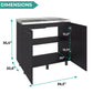 Napoles 2 Utility Sink with Cabinet, Stainless Steel Countertop, Interior Shelf - Wenge
