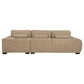 Plather Camel Upholstered Sectional Chaise Sofa
