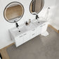 60" Bathroom Vanity With Resin Sink, Soft Close Doors and 1-Side Cabinet, Float Mounting Design, Glossy