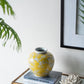Decorative Yellow and White Accent Vase
