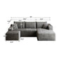 95" Cloud Sectional Sofa with 1 Ottoman