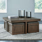 Boardernest - Cocktail Table With 4 Stools (Set of 5) - Brown