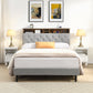 Queen-Size Upholstered Platform Bed Frame