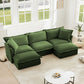 Slipcovered U Shape Sectional Deep Seat Sofa