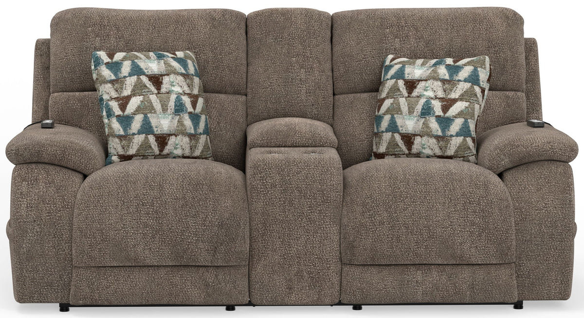 Joya - Power Headrest Power Lay Flat Reclining Console Loveseat With CR3 Heat/Massage/Lumbar/ZG - view 7