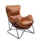 Thurshan - Accent Chair - Aperol Top Grain Leather & Black