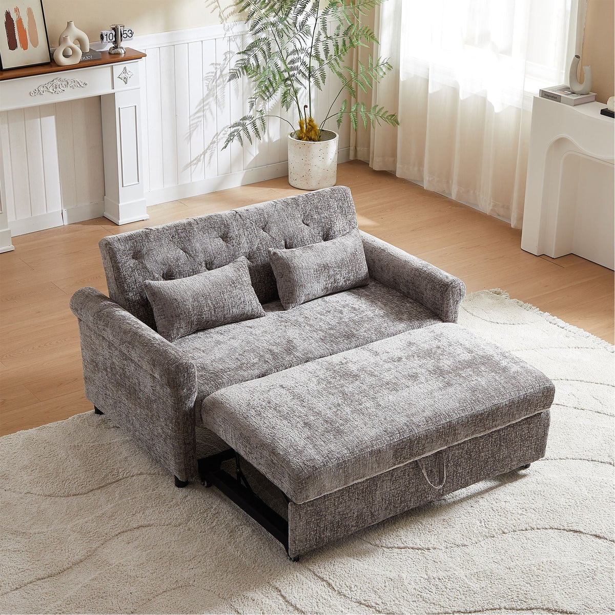 Loveseat Sofa Bed, Pull - Out Couch Sleeper & 2 Pillows - view 10