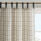 Plaid Faux Leather Tab Top Curtain Panel with Fleece Lining