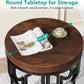 20" Round Industrial Side Table with Metal Openwork Frame