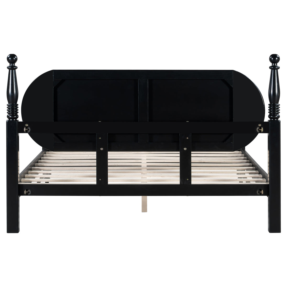 Queen Bed Frame, Solid Wood Platform with Slats