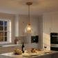 Ember Three Candle Lights Chain Pendant With Clear Glass - Satin