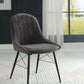 Abraham - Side Chair (Set of 2) - Dark Gray Fabric & Black