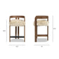 Millwick 26.5" Low Back Genuine Fur Stool