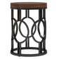 20" Round Industrial Side Table with Metal Openwork Frame