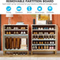 31.5" White & Natural Wood Shoe Cabinet