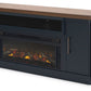 Landocken - 83" TV Stand With Electric Fireplace - Two-tone