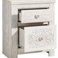 Paxberry - Two Drawer Night Stand - Whitewash