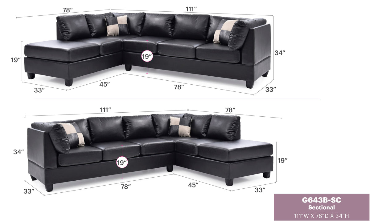 Malone G643B-SC Sectional (3 Boxes)