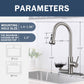 3-in-1 Kitchen Faucet with Press-Type Glass Rinser